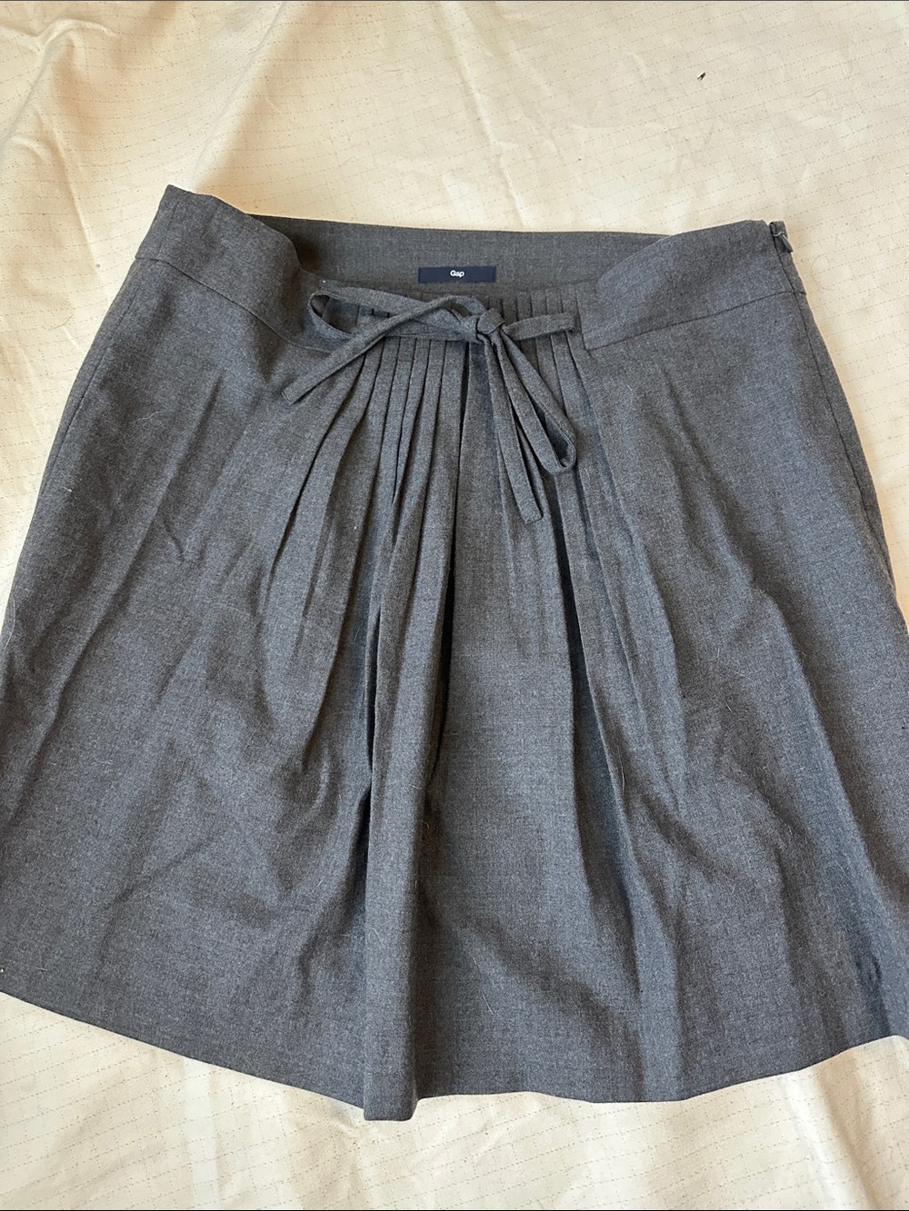 GAP Charcoal Pleated A-Line Skirt with Tie Waist